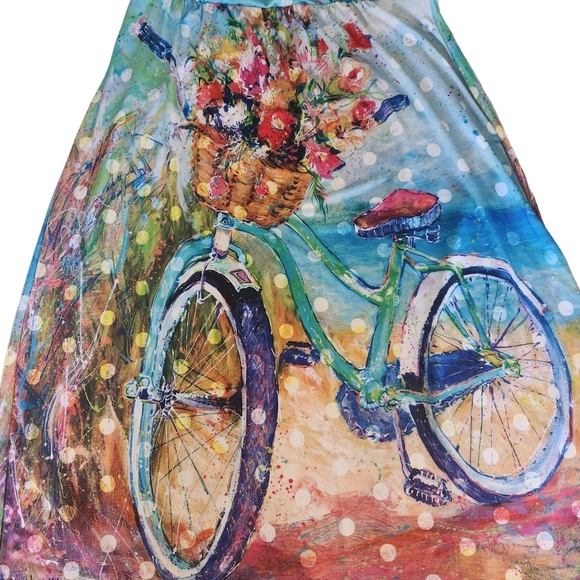 Leoma Lovegrove Bicycle Print "Art to Wear" Dress Size Small - Picture 6 of 16